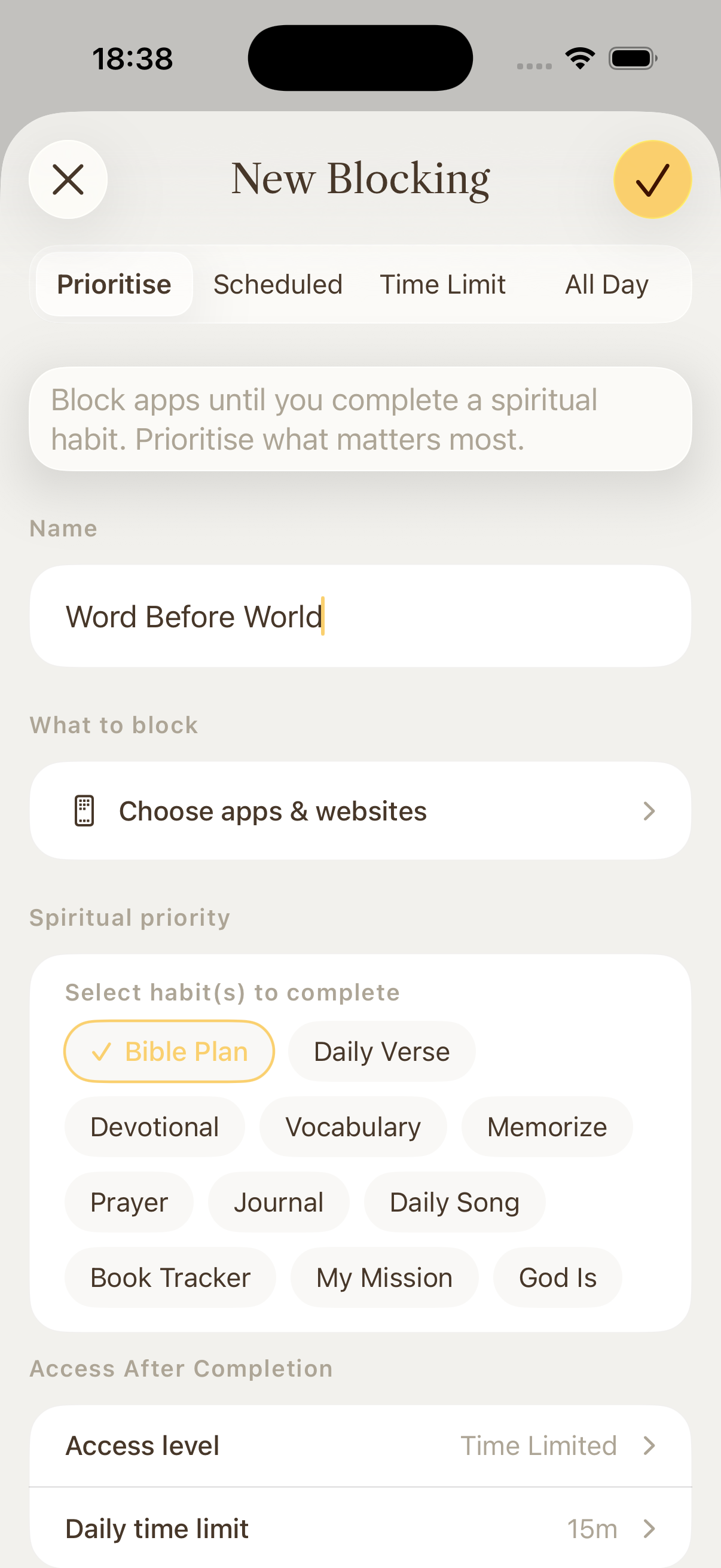 Conform App Blocker screenshot