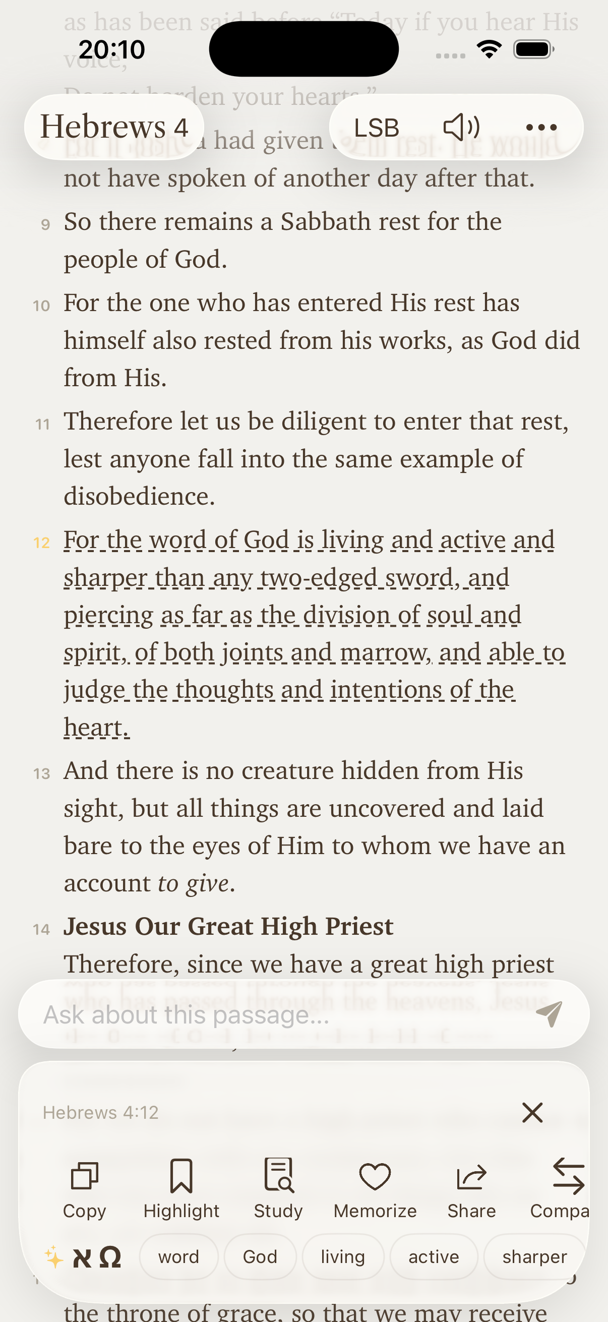 Conform Bible reader screenshot